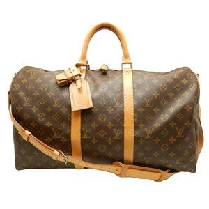 Louis Vuitton Monogram Keepall Bandouliere 50 Boston Bag Brown
